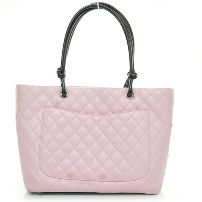 Chanel Calfskin Quilted Large Cambon Tote Pink Black 4 of 10
