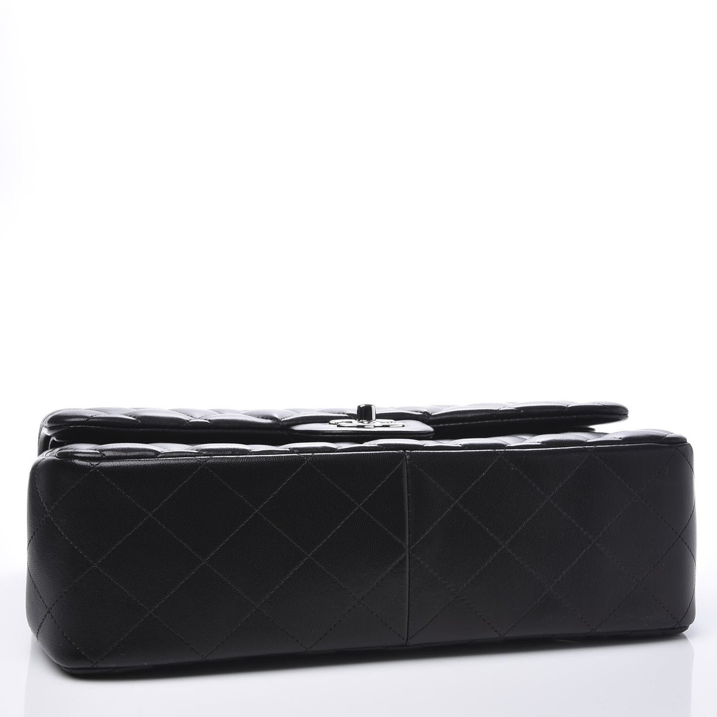 Lambskin Quilted Jumbo Double Flap Black