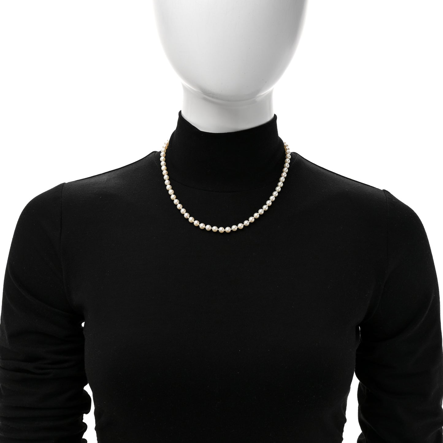 Sterling Silver Akoya Cultured Pearl 5-5.5mm Strand Necklace 17.5"