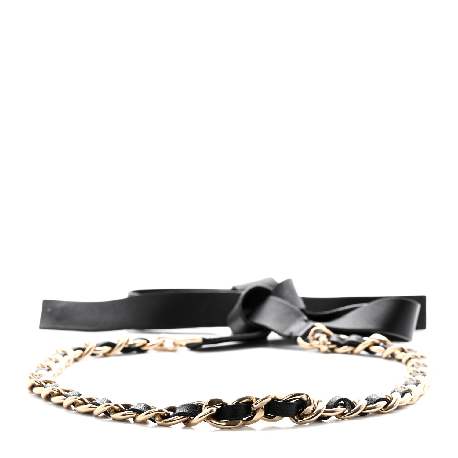 Chanel Lambskin Chain CC Bow Belt XS Black 2 of 4
