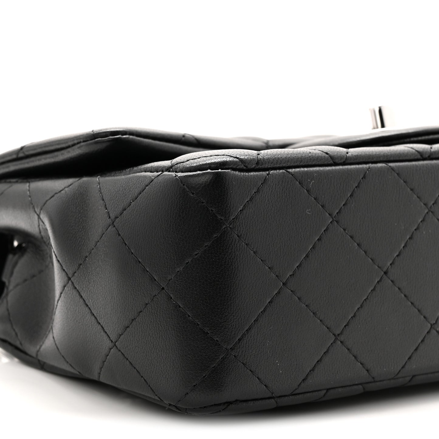 Lambskin Quilted Mini Rectangular Flap Black