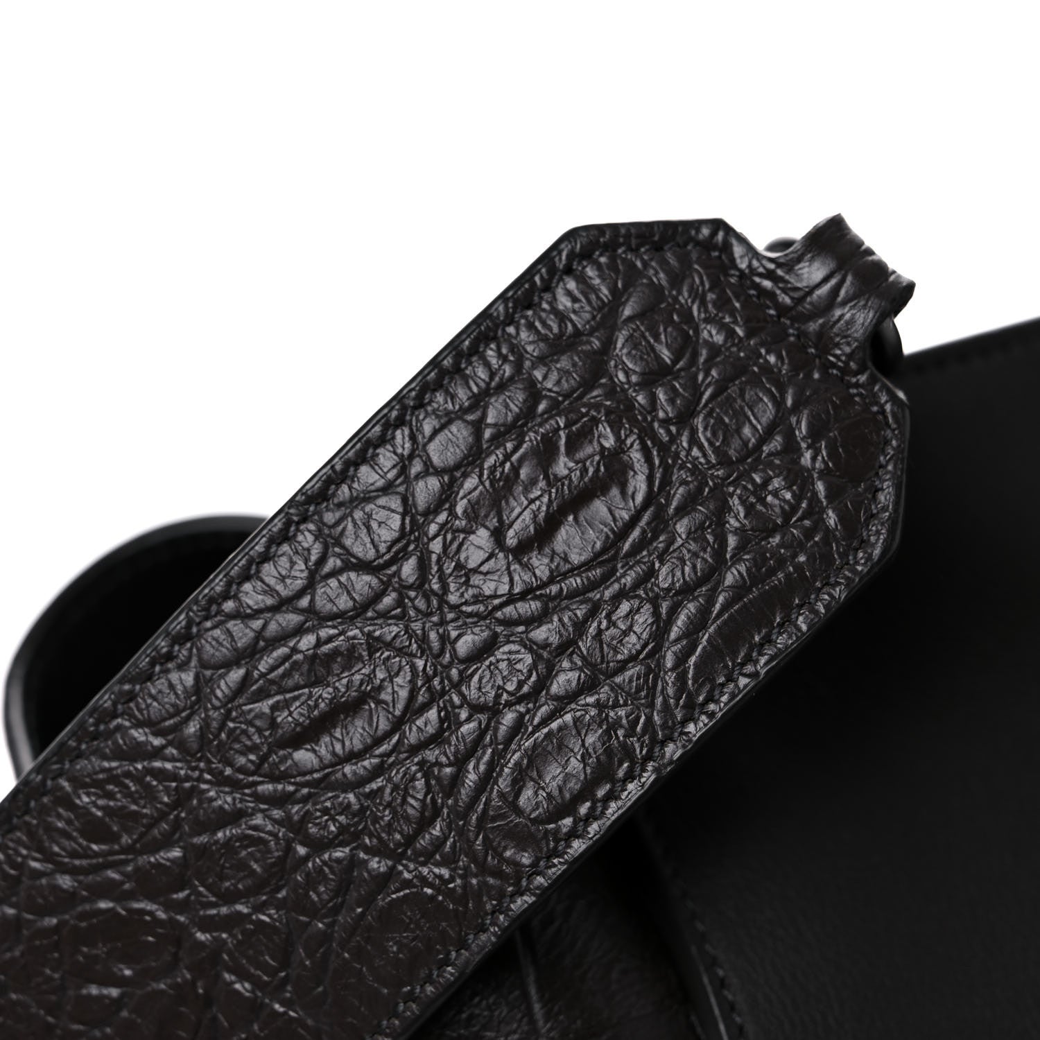 Saint Laurent Calfskin Crocodile Embossed Small Monogram Downtown Cabas Earth 20 of 20