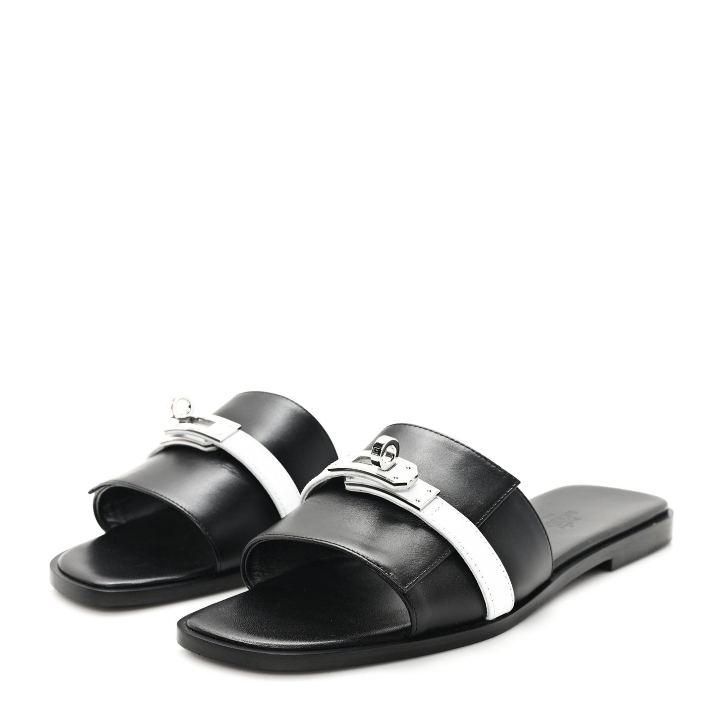 Calfskin Giulia Sandals 37 Black White