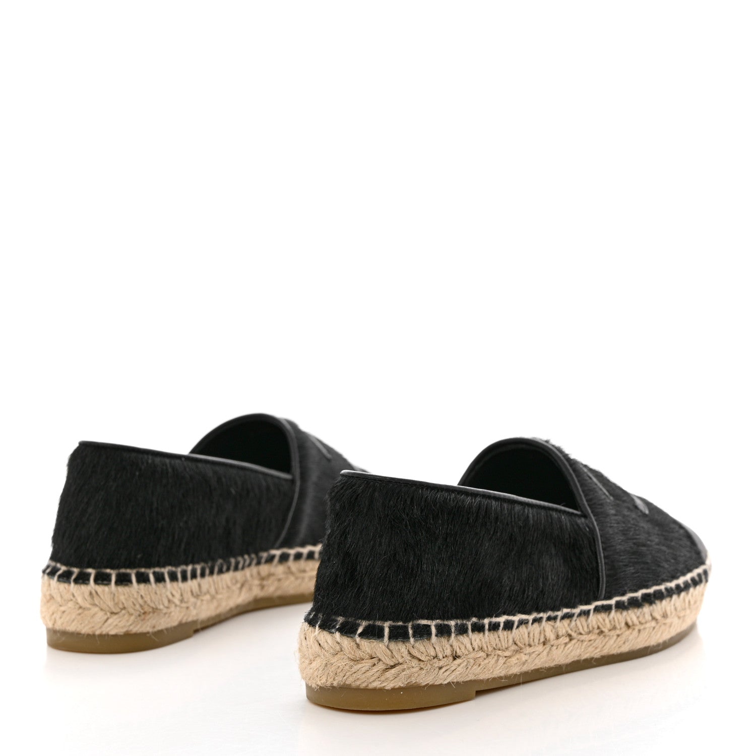 Chanel Calfskin Hair CC Espadrilles 35 Black 4 of 10