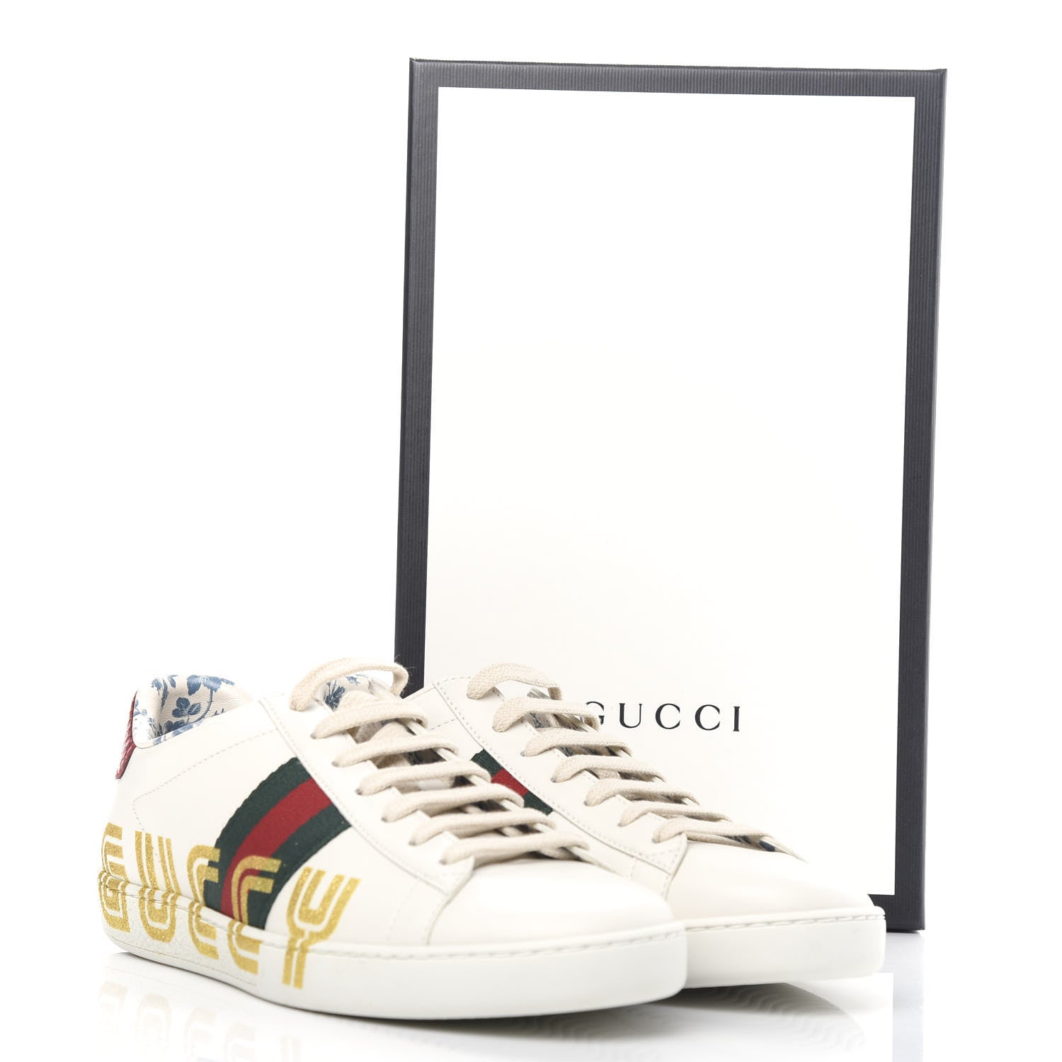 Gucci X SEGA Calfskin Ayers Web Guccy Womens Ace Sneakers 37.5 White 11 of 11