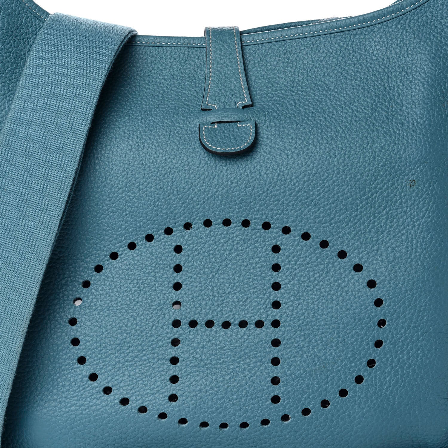 Hermes Taurillon Clemence Evelyne III GM Blue Jean 9 of 11