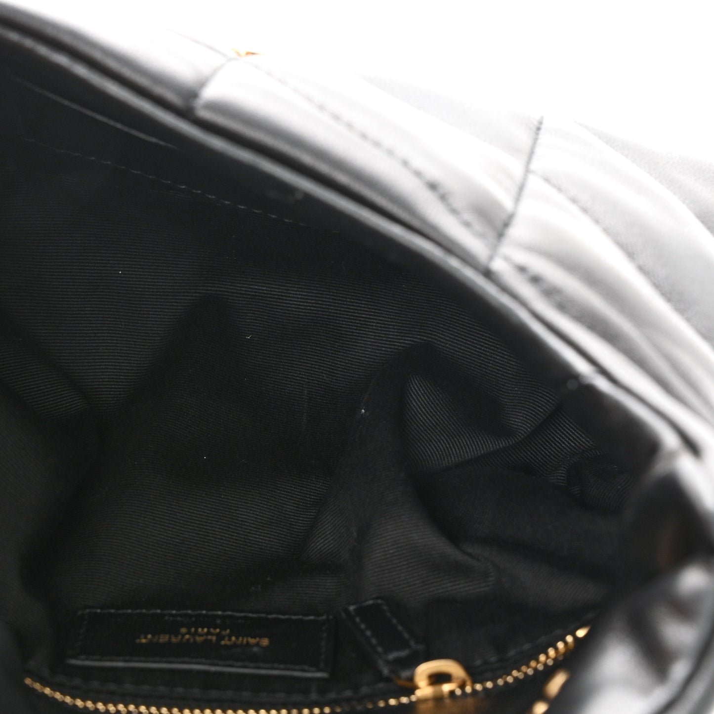 Lambskin Quilted Toy Loulou Puffer Monogram Chain Satchel Black