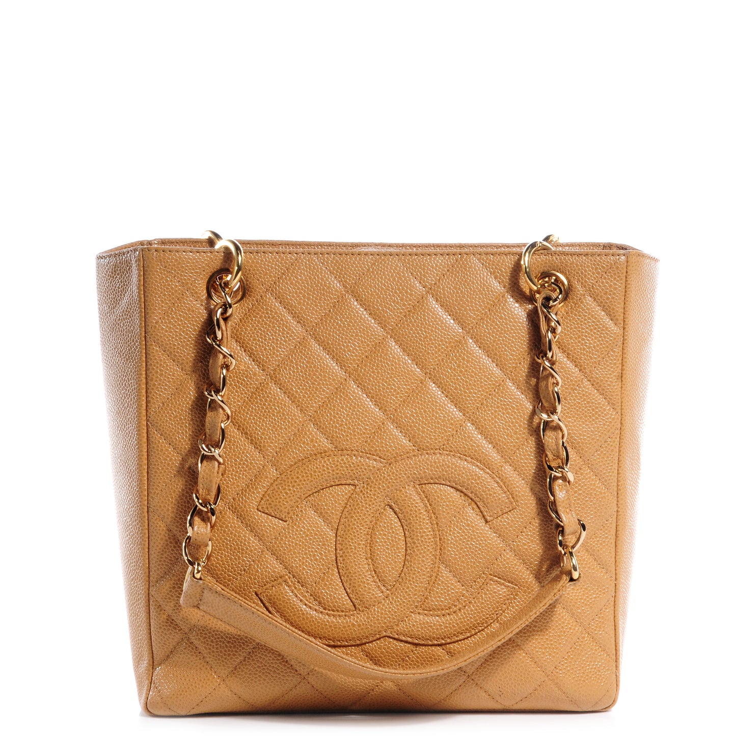 Caviar Petit Shopping Tote PST Beige