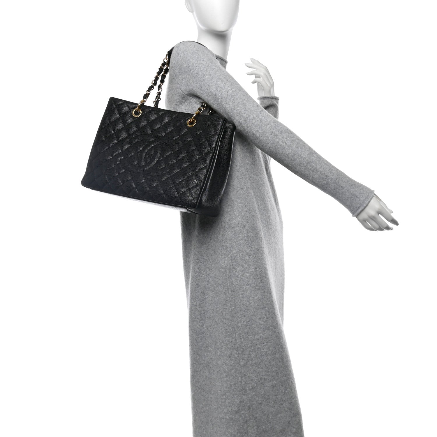 Chanel Caviar Quilted Grand Shopping Tote GST Black 3 of 13