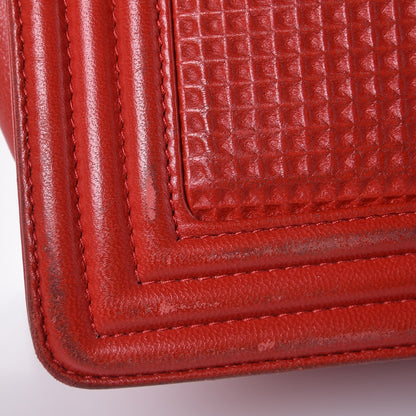 Chanel Lambskin Square Quilted Large Boy Cube Flap Red 14 of 22
