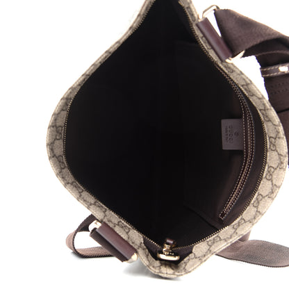 Gucci GG Supreme Monogram Medium Flat Messenger Bag Dark Brown 5 of 10