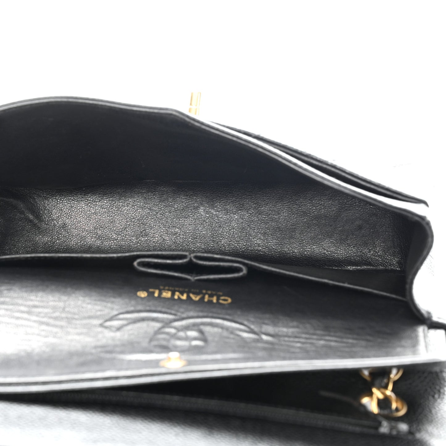 Caviar Quilted Small Double Flap Black