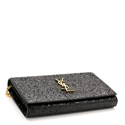 Saint Laurent Glitter Classic Monogram Chain Wallet Black Multicolor 5 of 10