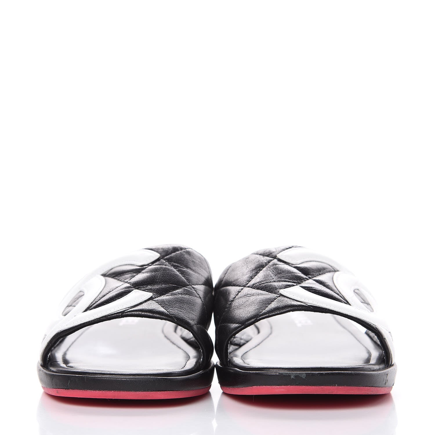 Chanel Calfskin Cambon CC Flat Slide Sandals 37.5 Black 2 of 16