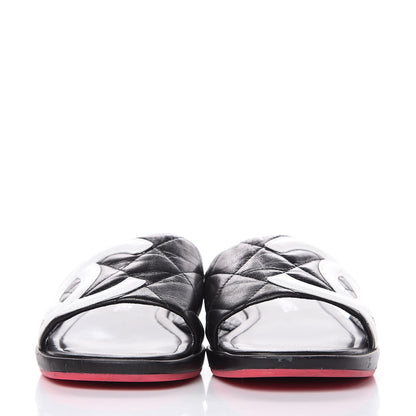 Chanel Calfskin Cambon CC Flat Slide Sandals 37.5 Black 2 of 16