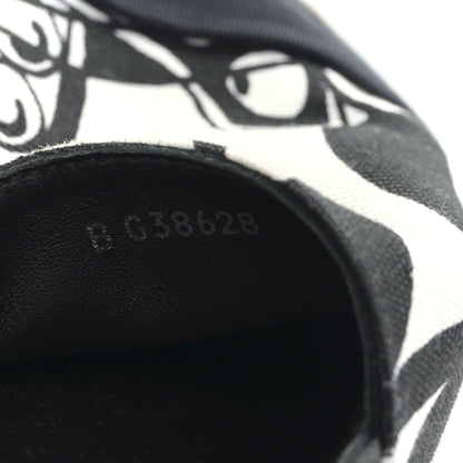 Chanel Printed Canvas Grosgrain 31 Rue Cambon Espadrilles 40 Black White 8 of 8