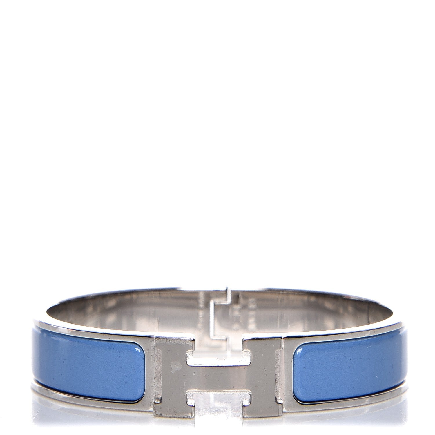 Hermes Enamel Narrow Clic Clac H Bracelet PM Bleu Transat 1 of 5