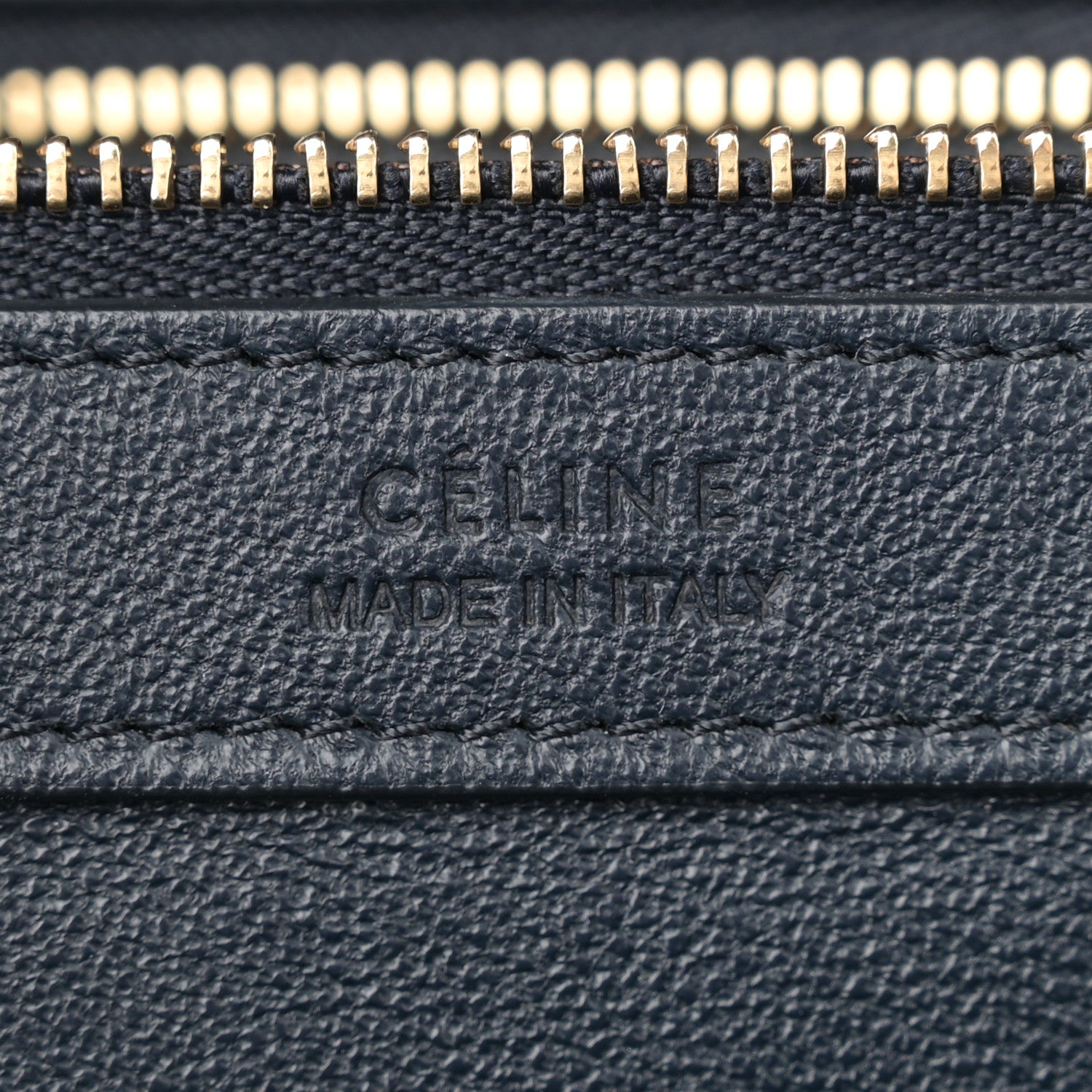 Celine Smooth Calfskin Nubuck Crocodile Embossed Small Belt Cabas Phantom Navy 6 of 14