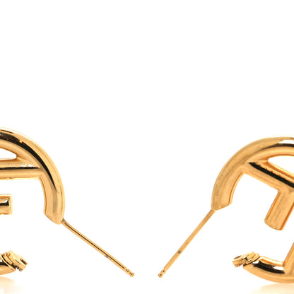 Fendi Metal FF Hoop Earrings Gold 3 of 5