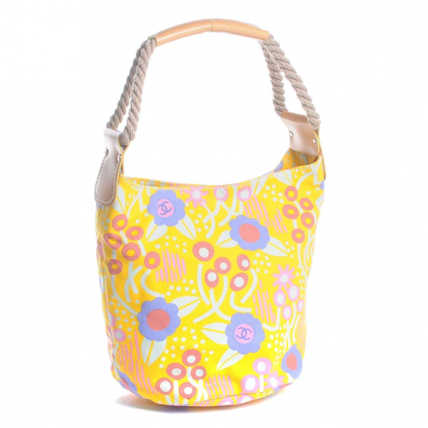 Canvas CC Camellia Rope Shoulder Bag Yellow