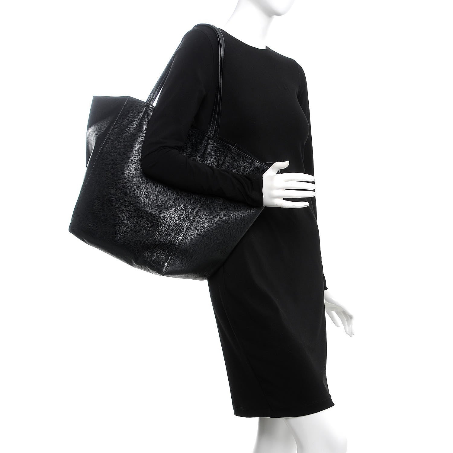 Celine Grained Calfskin Medium Horizontal Cabas Phantom Black 2 of 18