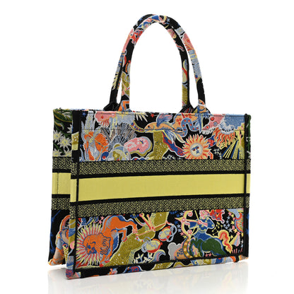 Christian Dior Canvas Zodiac Fantastico Embroidered Medium Book Tote Black Multicolor 3 of 10