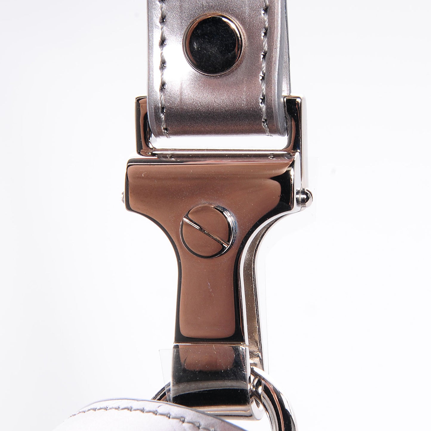 Diamond Embossed Patent Mini PS11 Classic Shoulder Bag Silver