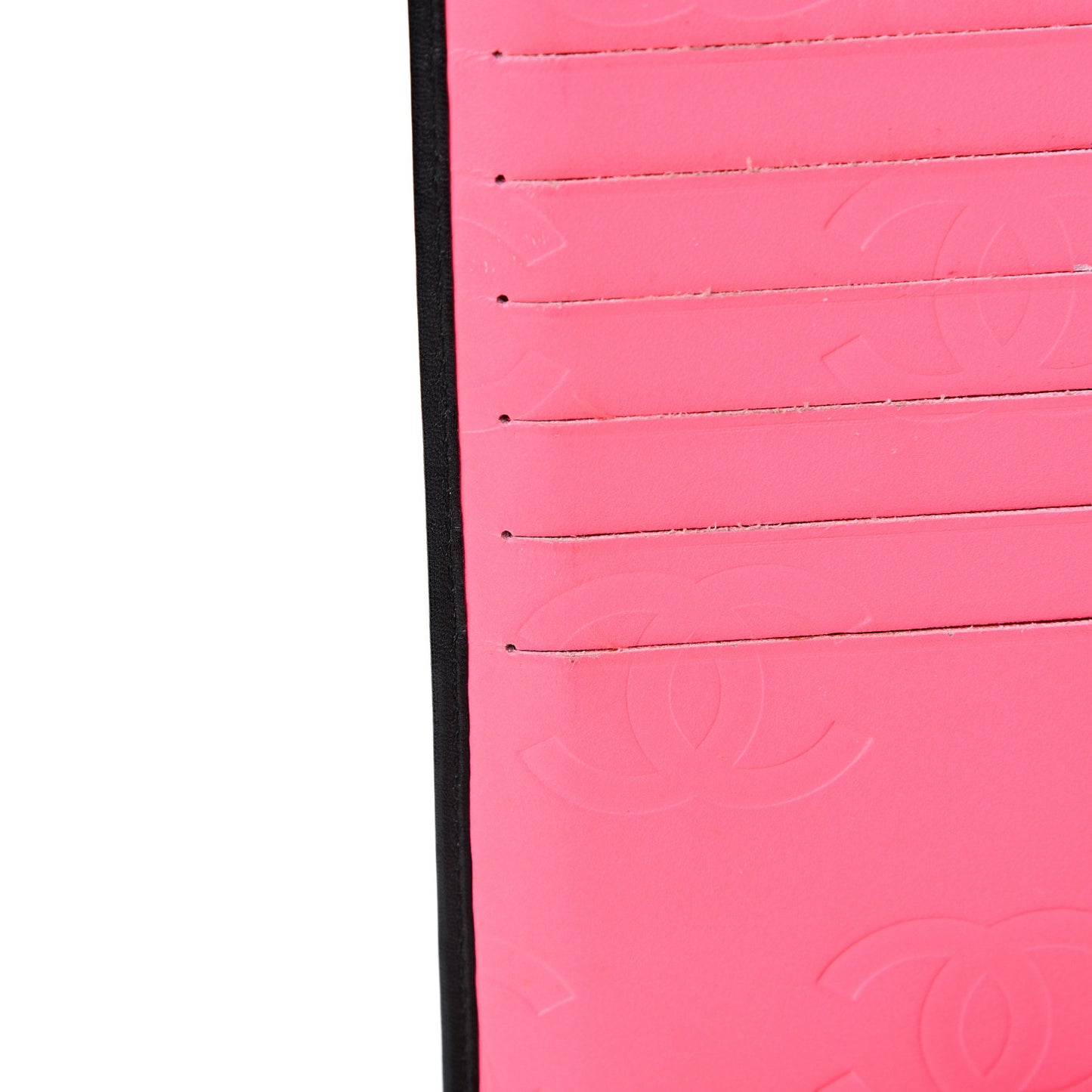 Calfskin Quilted Cambon Yen Wallet Black