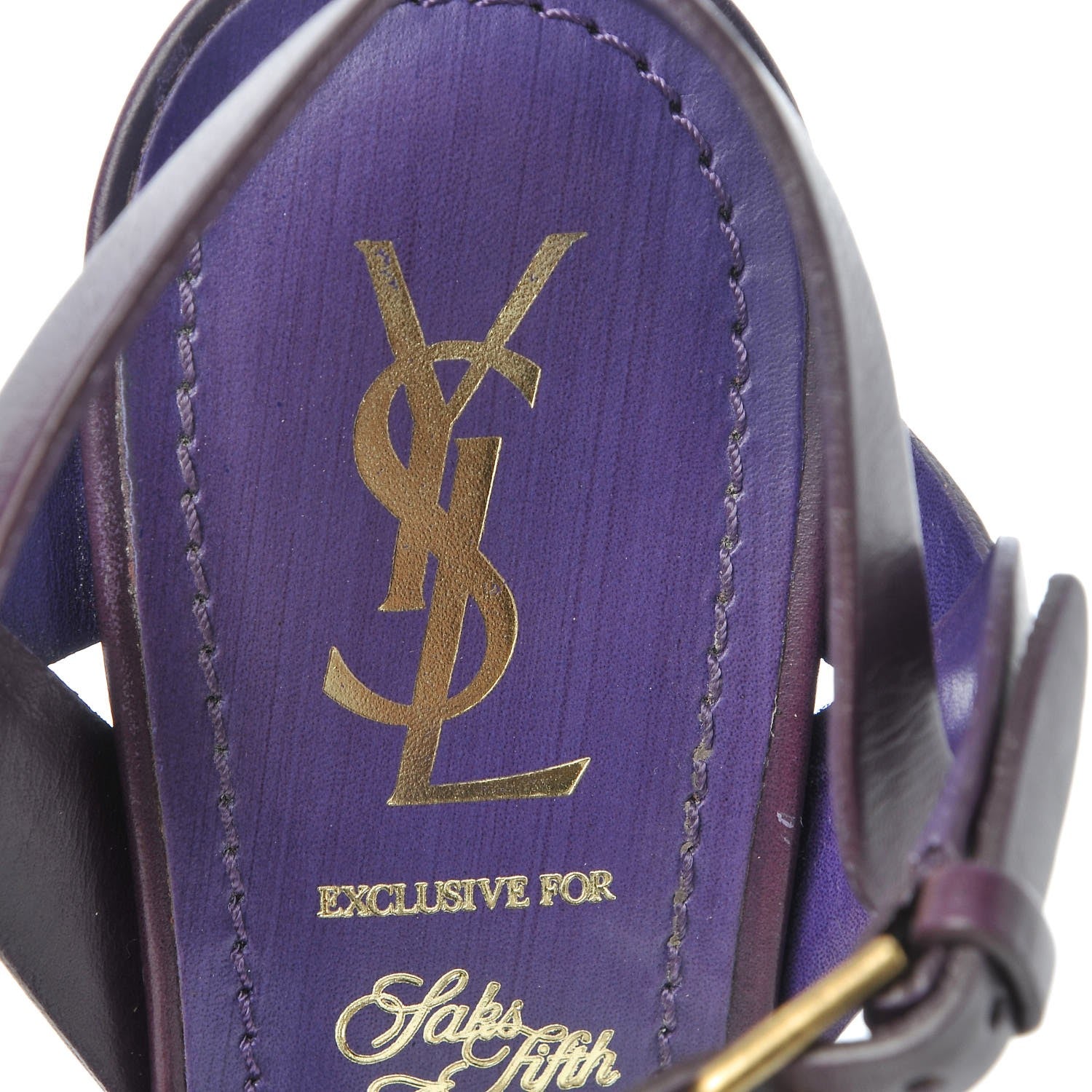 Saint Laurent Calfskin Tribute 105 Platform Sandals 36.5 Purple 9 of 10