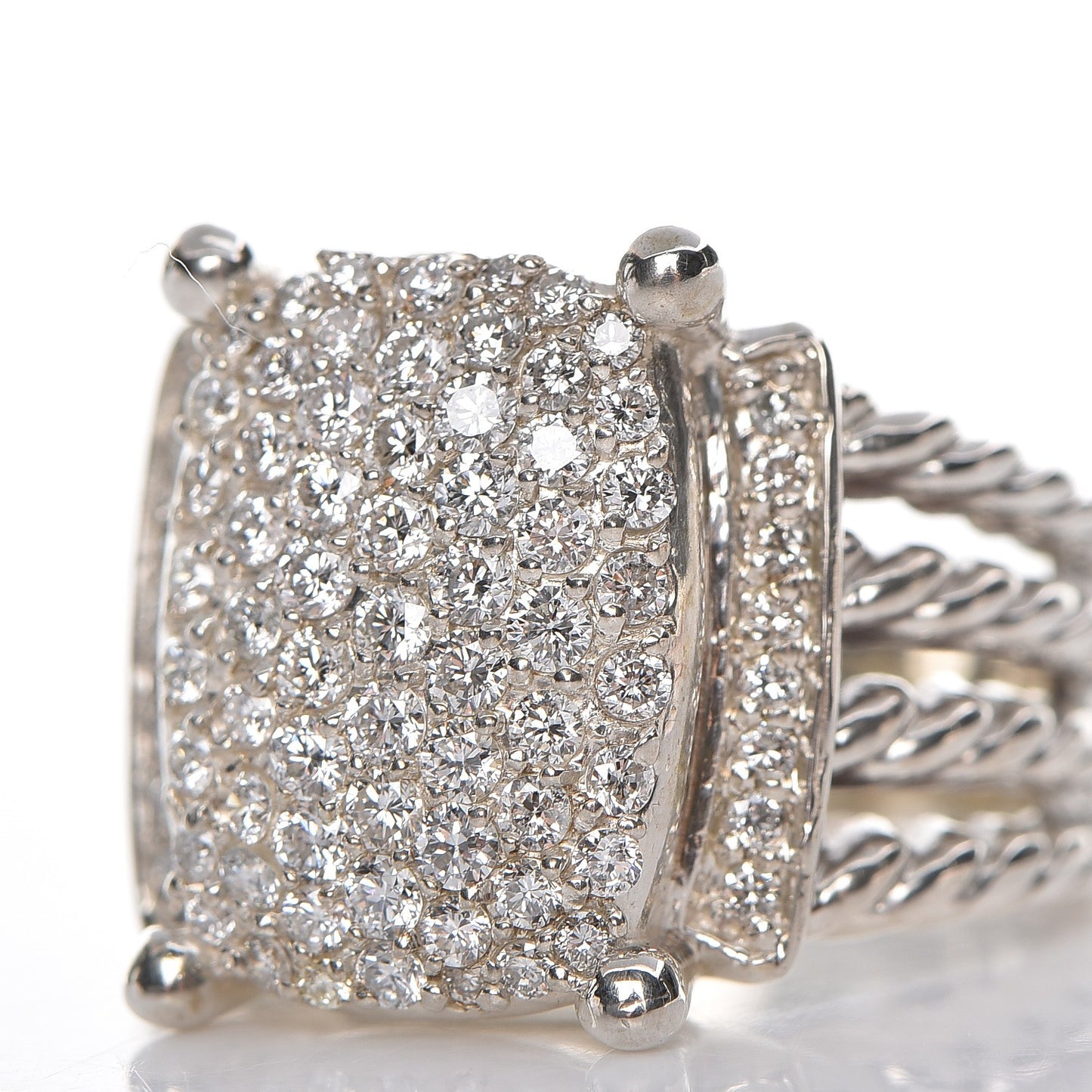 Sterling Silver Diamond 16mm Wheaton Ring 54 7