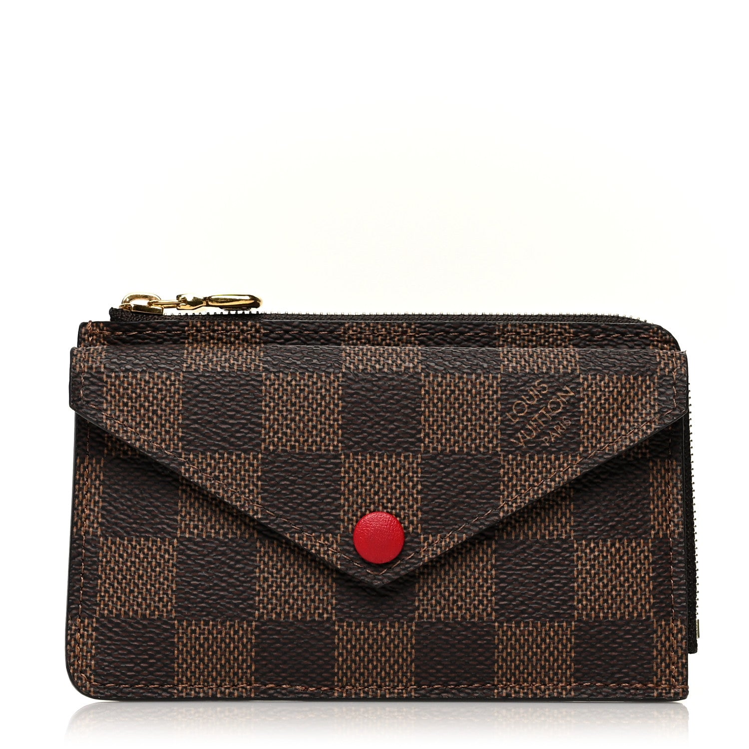 Louis Vuitton Damier Ebene Recto Verso Card Holder Red 1 of 7