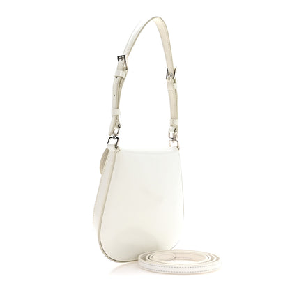 Prada Spazzolato Mini Cleo Flap Adjustable Strap Shoulder Bag White 3 of 9