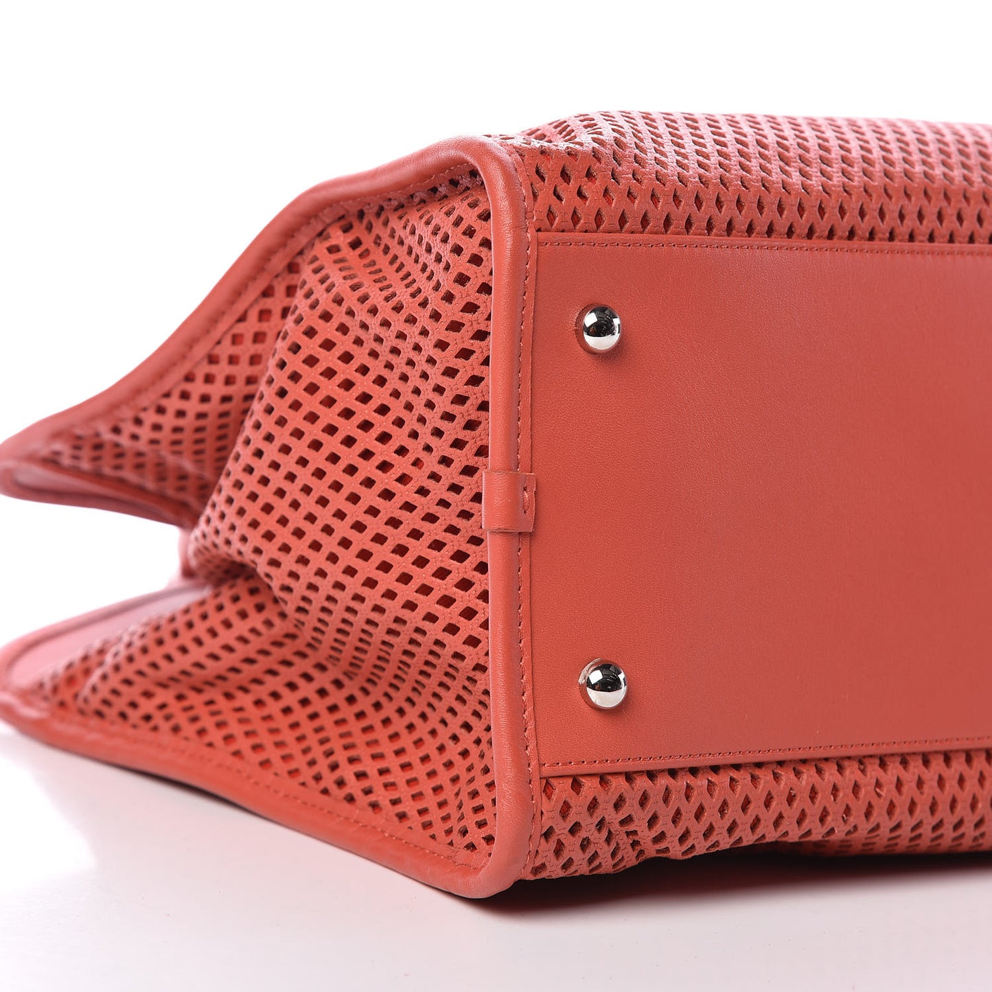 Calfskin Perforated Up In The Air Tote Red