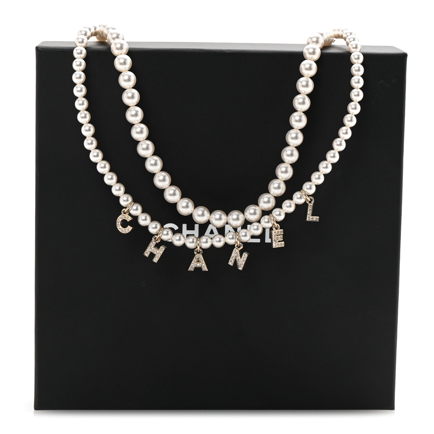 Pearl Crystal CC Logo Belt 80 Gold