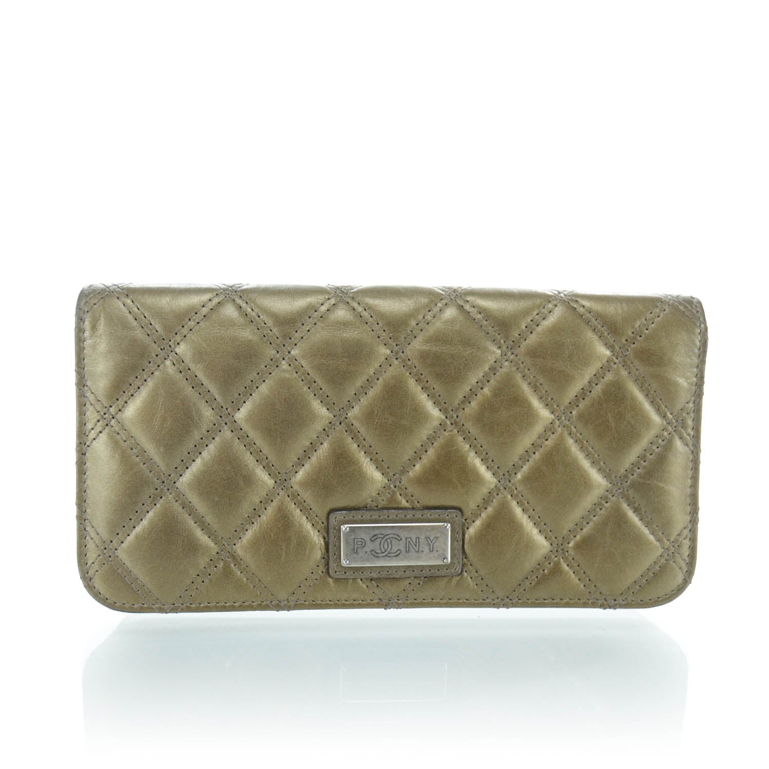 Chanel Distressed Calfskin Paris New York PNY Wallet 1 of 9