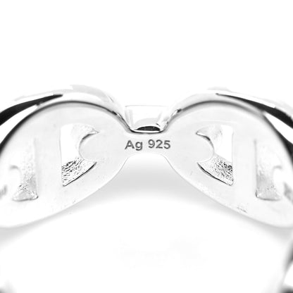 Hermes Sterling Silver PM Chaine d'Ancre Enchainee Band Ring 50 5.5 5 of 8