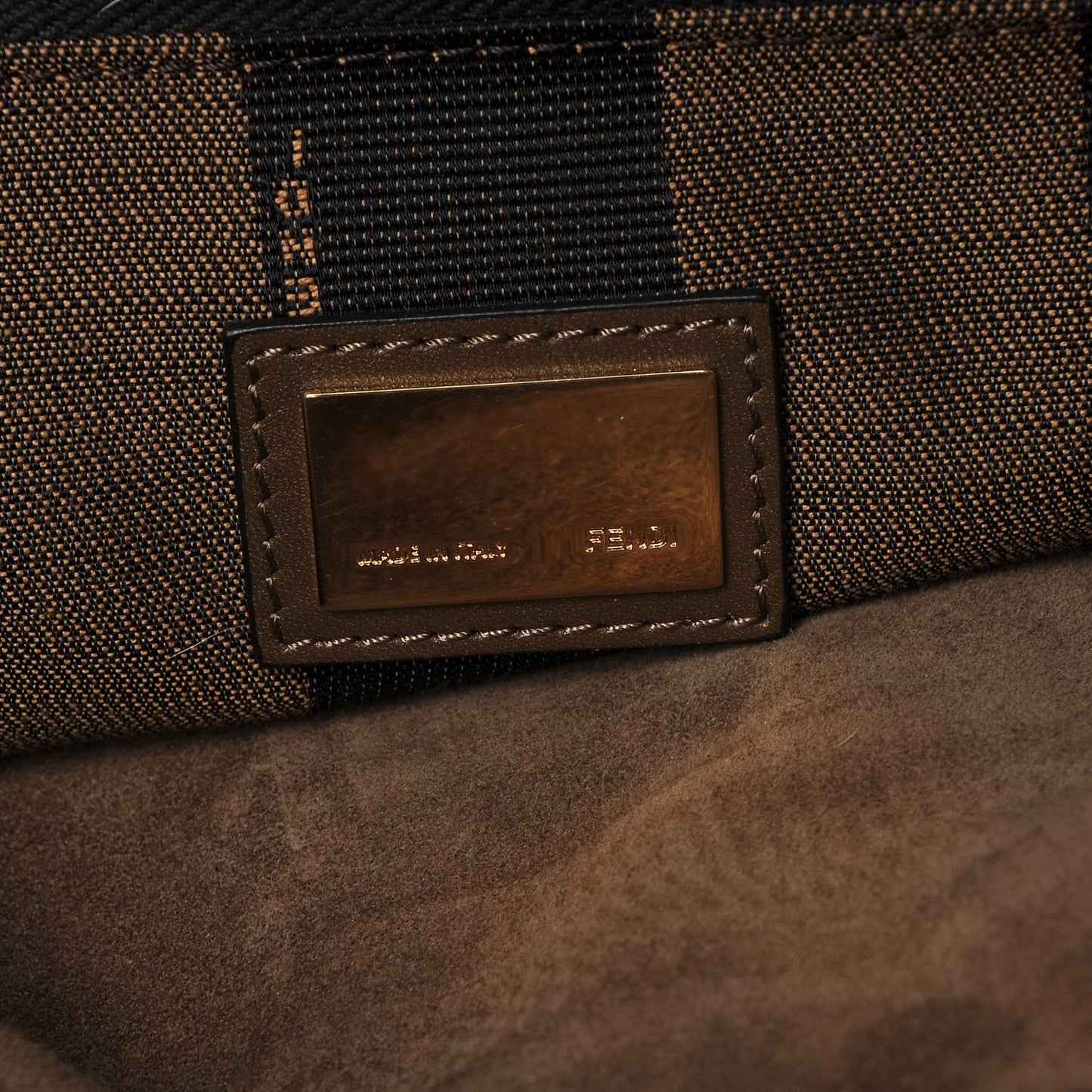 Vitello Morgan Fabric Jacquard Pequin Large Peekaboo Iconic Satchel Foresta Tobacco Black