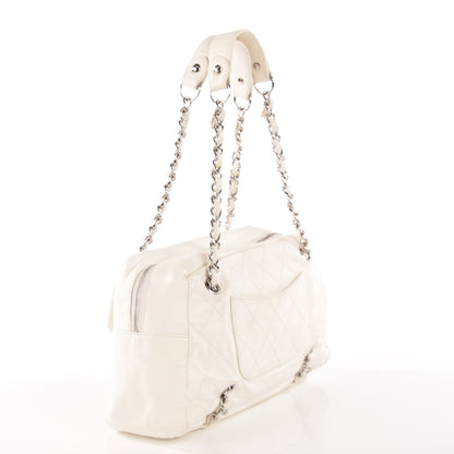 Chanel Lambskin Quilted Chain Around Tote White 3 of 8