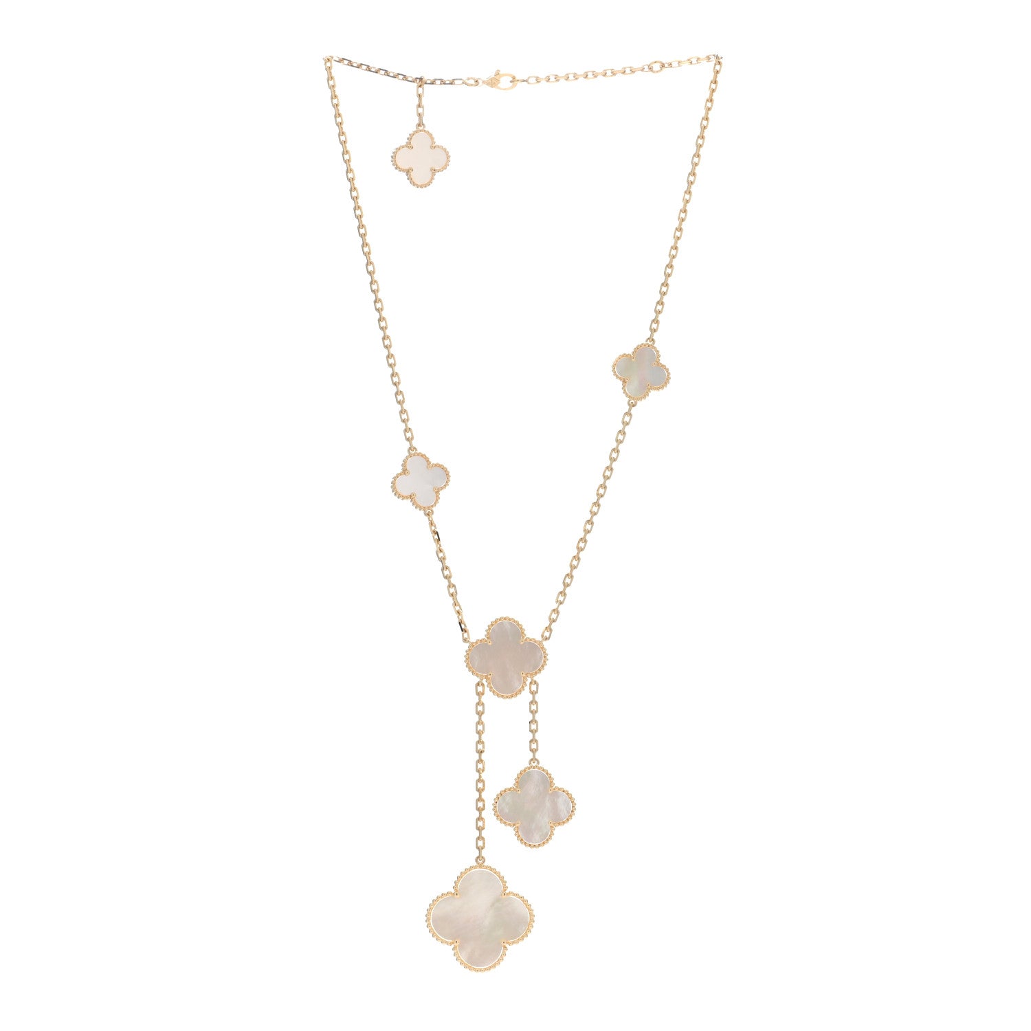 Van Cleef & Arpels VAN CLEEF & ARPELS 18K Yellow Gold Mother of Pearl 6 Motifs Magic Alhambra Necklace 3 of 4