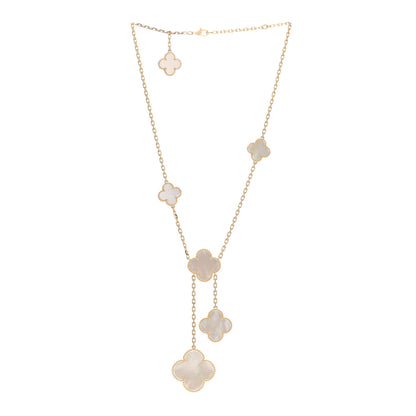 Van Cleef & Arpels VAN CLEEF & ARPELS 18K Yellow Gold Mother of Pearl 6 Motifs Magic Alhambra Necklace 3 of 4