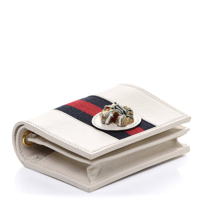 Gucci Calfskin Web Rajah Chain Card Case Wallet White 3 of 7
