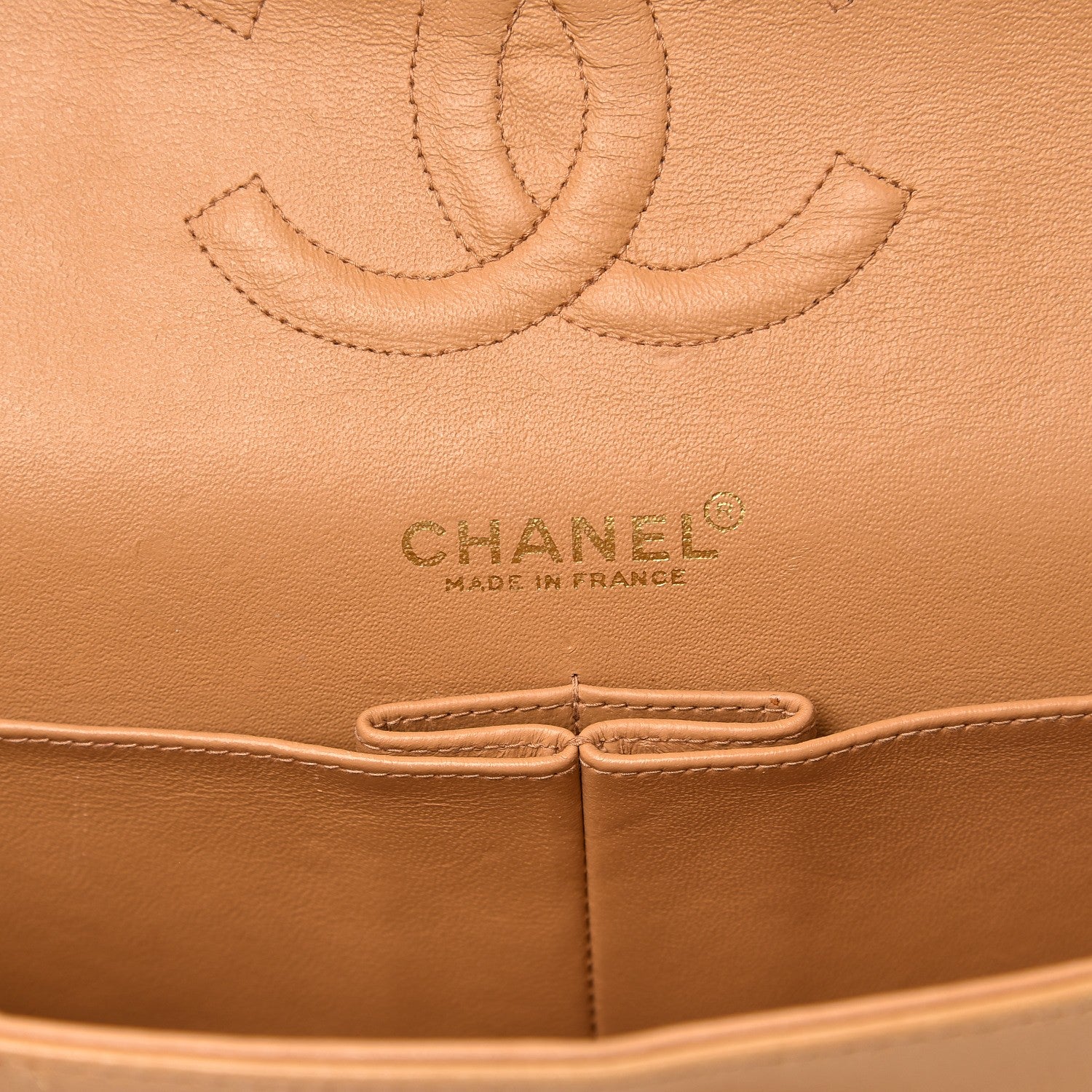 Chanel Lambskin Quilted Medium Double Flap Beige 7 of 14