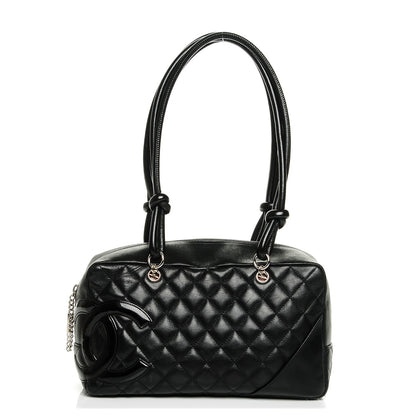 Chanel Calfskin Quilted Large Cambon Bowler Black 1 of 7
