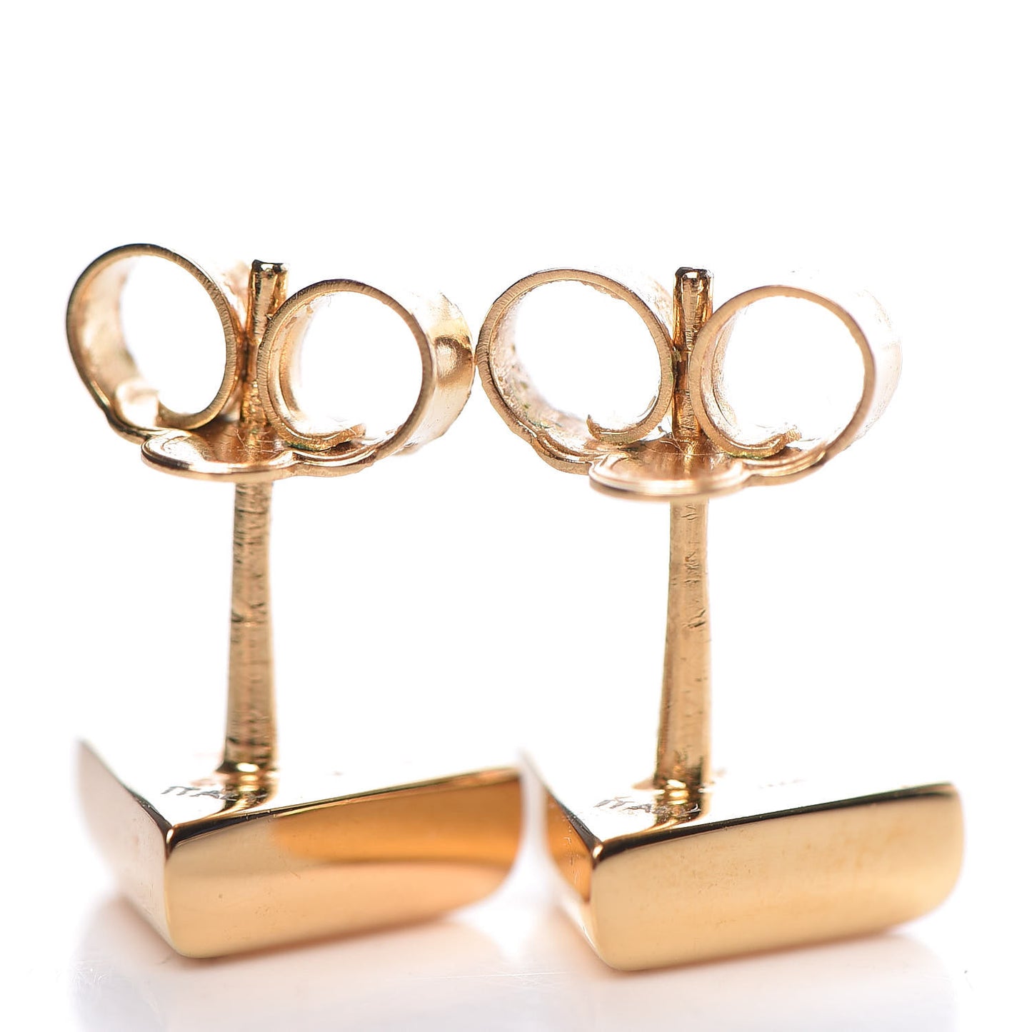Brass Essential V Stud Earrings Gold