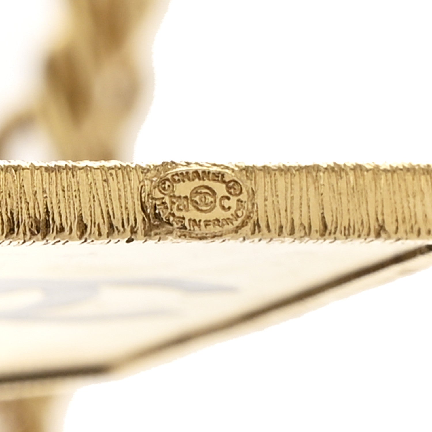 Chanel Metal ID Dog Tag Charm Necklace Gold 5 of 5