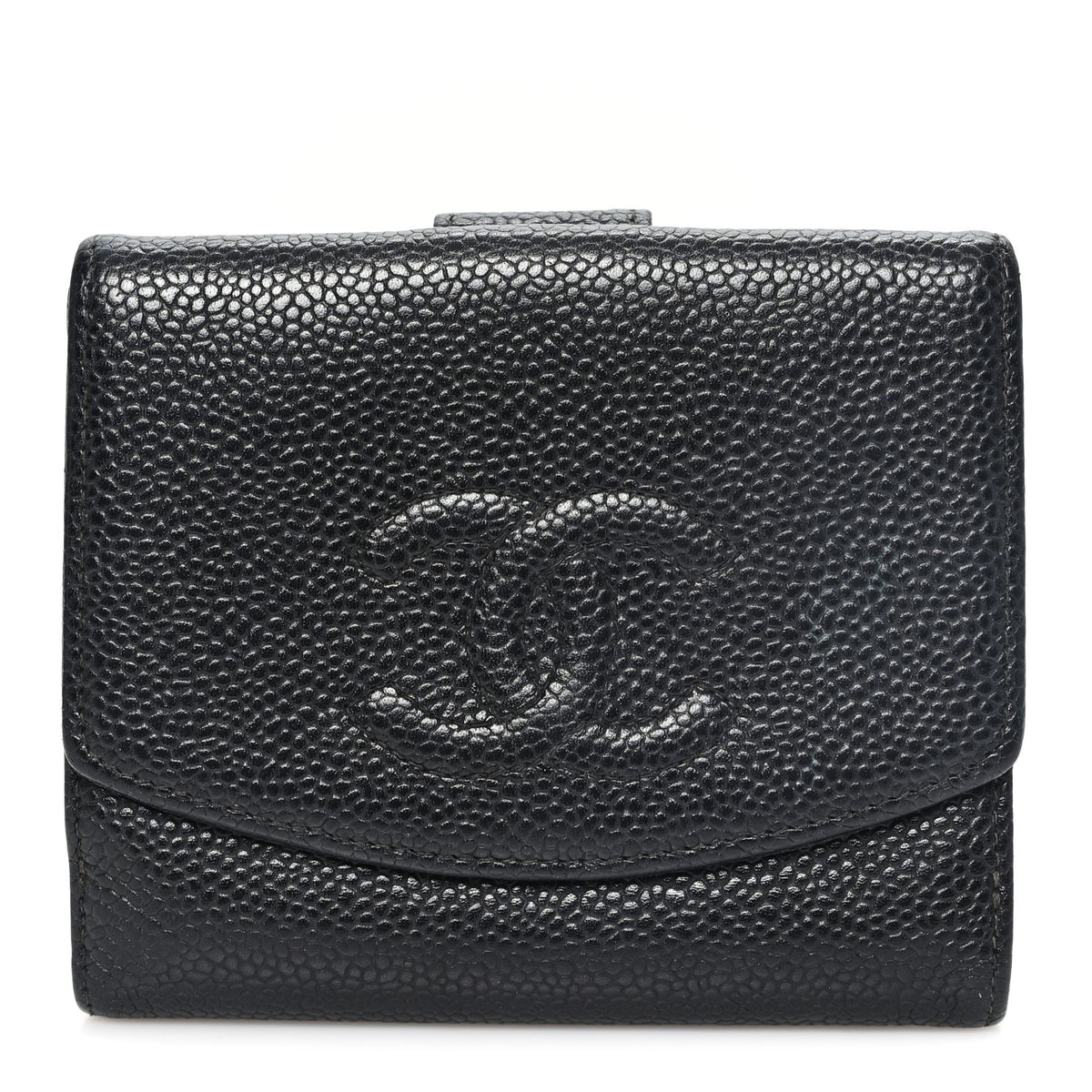 Caviar Timeless CC Compact French Wallet Black