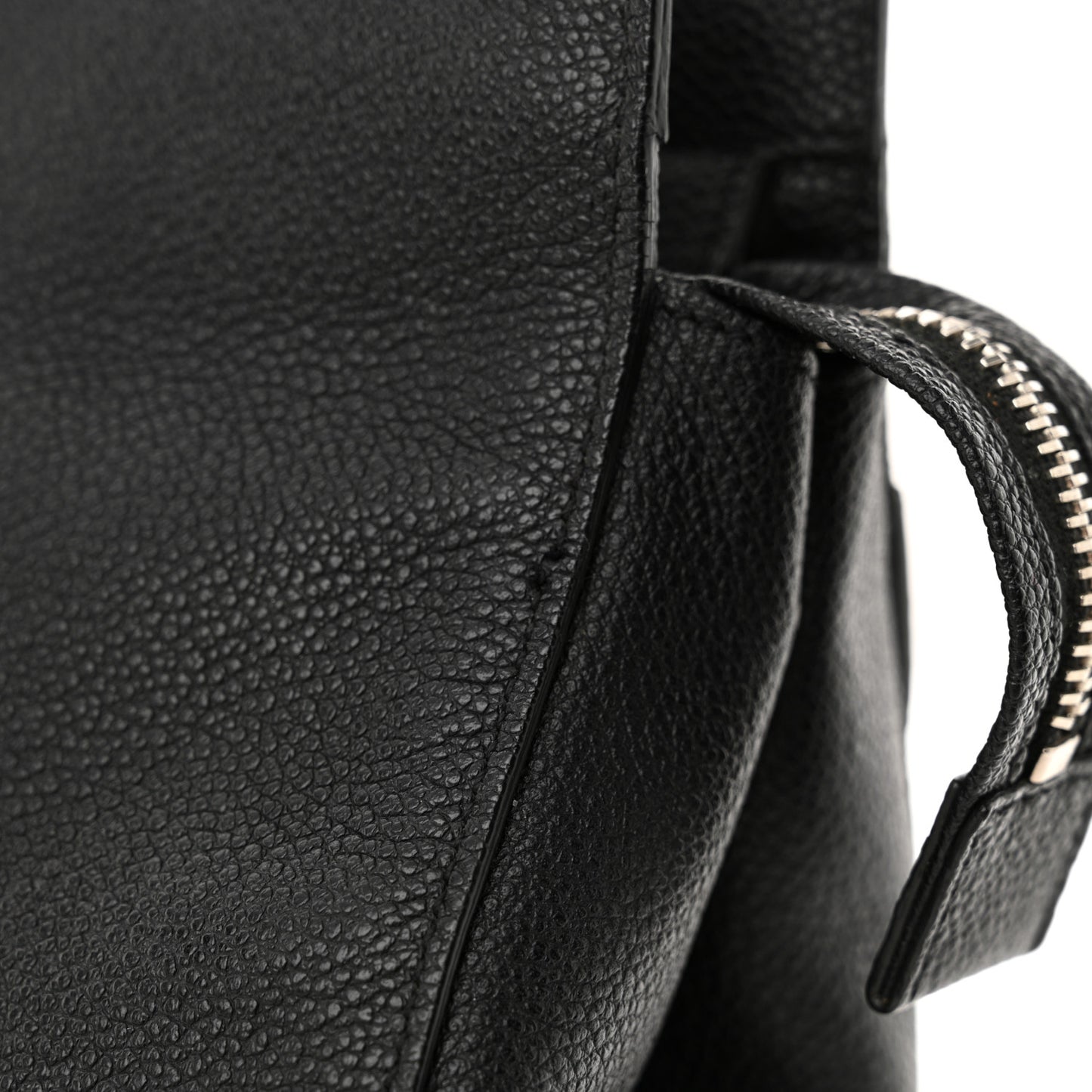 Grained Calfskin Medium Cabas Rive Gauche Black