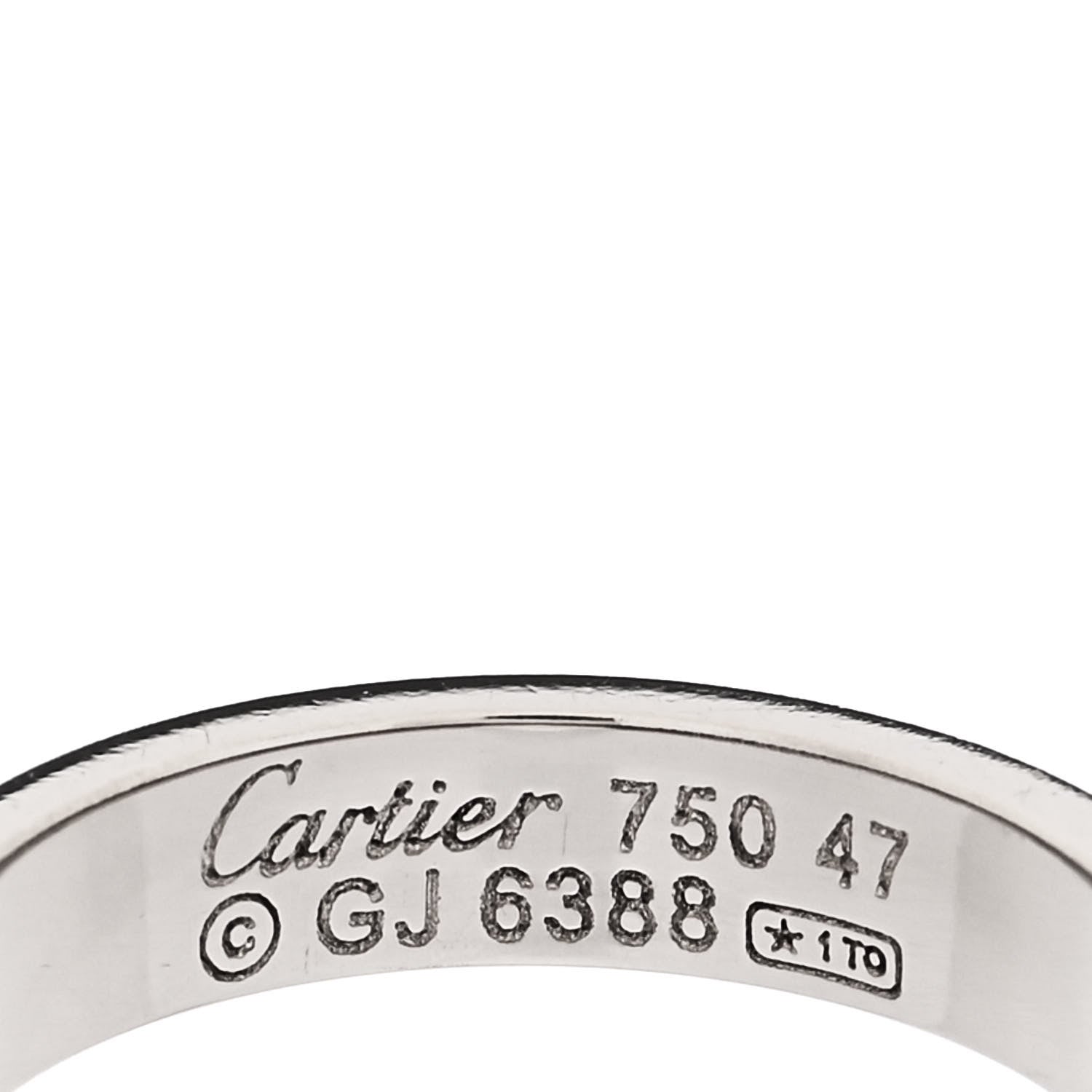 Cartier 18K White Gold 3.5mm LOVE Wedding Band Ring 47 4 4 of 4