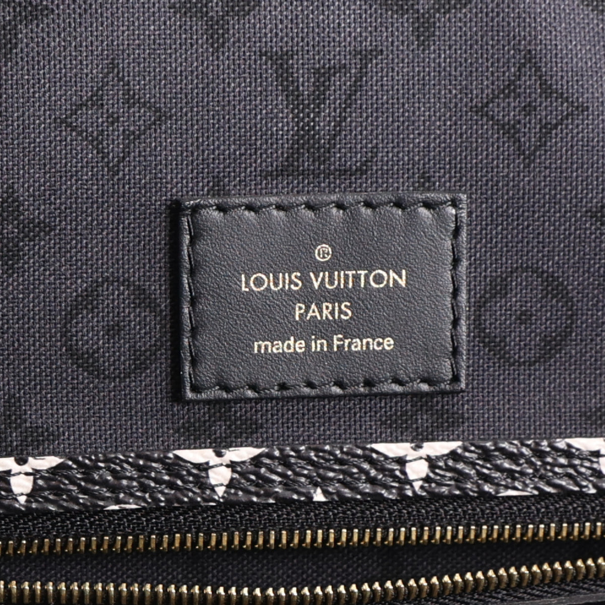 Monogram Giant Crafty Neverfull MM Creme Rouge Black