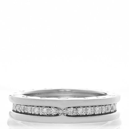 Bulgari 18K White Gold Diamond B.Zero1 Ring 51 5.75 1 of 4